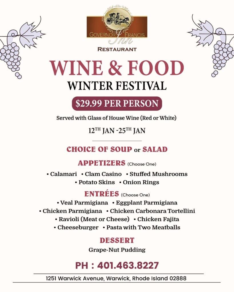 wine and food menu